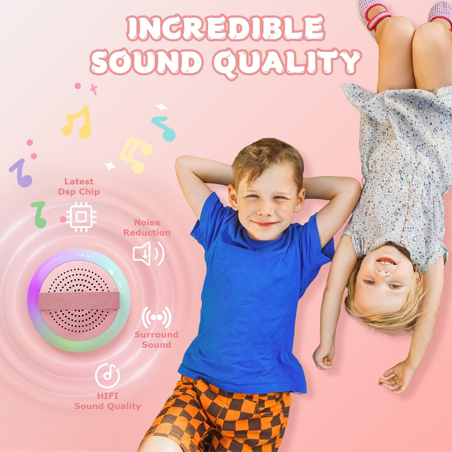 Siaca Karaoke Machine Kids, Mini Karaoke Machine with 2 Wireless Microphone for Kids, Birthday Gift Karaoke Microphone Kids Toys for Girls and Boys 2, 3, 4, 5, 6, 7, 8, 9, 10+ Year Old