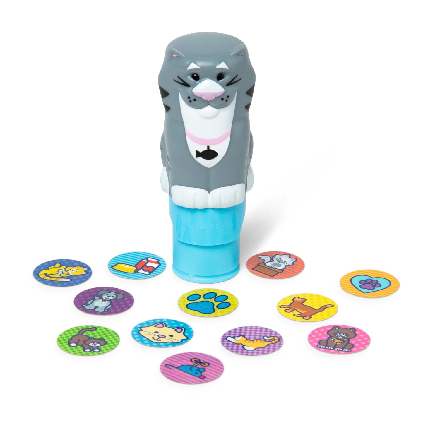 Melissa & Doug Sticker Wow!™ 24-Page Activity Pad and Sticker Stamper, 300 Stickers, Arts and Crafts Fidget Toy Collectible Character – Cat - for Kids Ages 3+ - FSC Certified