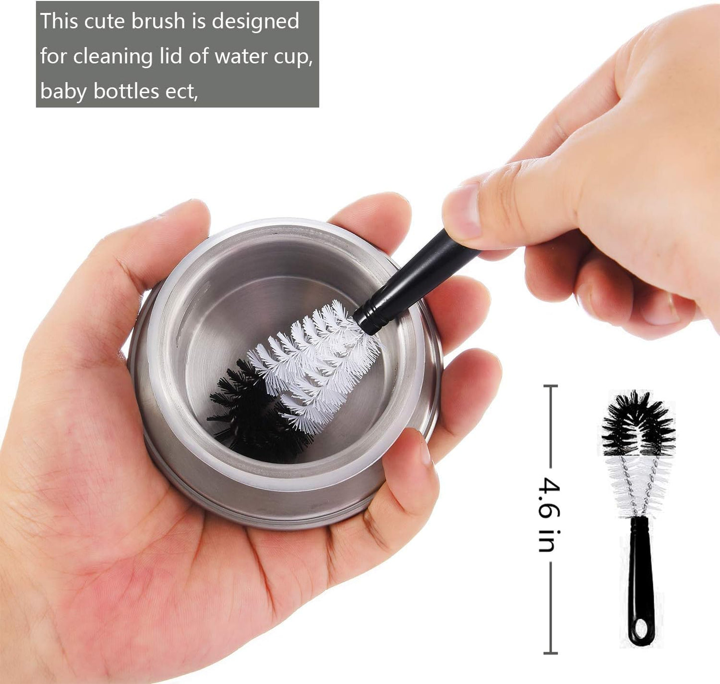 ALINK 11-Pack Bottle Cleaning Brush Set - Long Handle Bottle Cleaner for Washing Narrow Wine/Beer Bottles, Thermos, HydroFlask Tumbler, Sports Water Bottles, Kettle/Lid Brush, Straw Brush Black