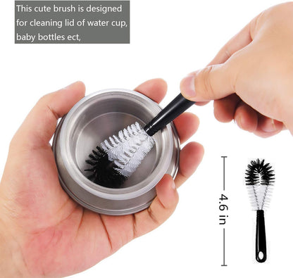 ALINK 11-Pack Bottle Cleaning Brush Set - Long Handle Bottle Cleaner for Washing Narrow Wine/Beer Bottles, Thermos, HydroFlask Tumbler, Sports Water Bottles, Kettle/Lid Brush, Straw Brush Black