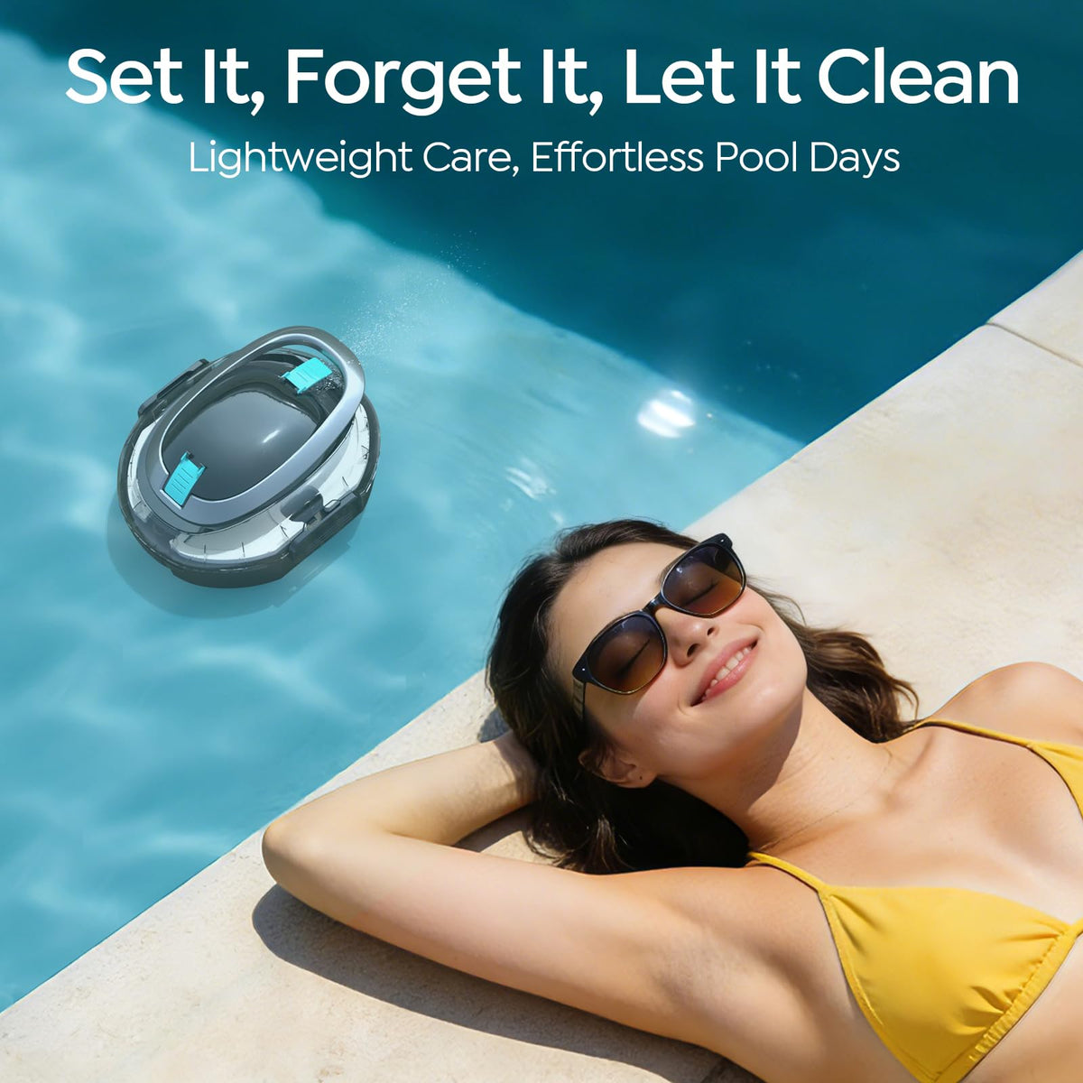 Cordless Robotic Pool Cleaner S2 with 90-Min Runtime, Ebony