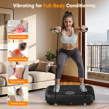 Vibration Plate Exercise Machine, 2026 Upgraded Double Motors Vibration Plate for Lymphatic Drainage, EvoSpark Whole Body Vibration Plates for Weight Loss,450 Lbs Capacity Vibrate Fitness Platform