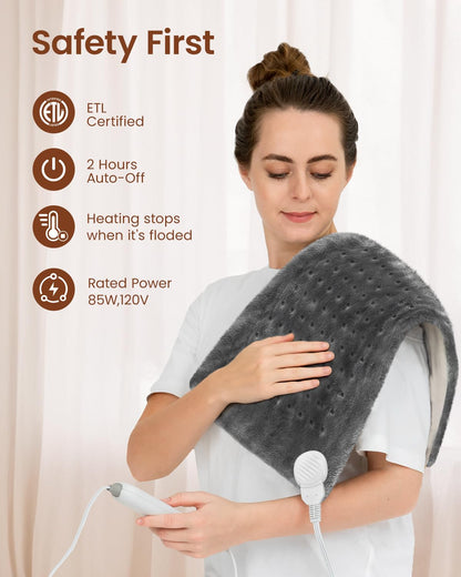 RENPHO Heating Pads Electric, 24"X12" Heat Pad Moist and Dry Heat
