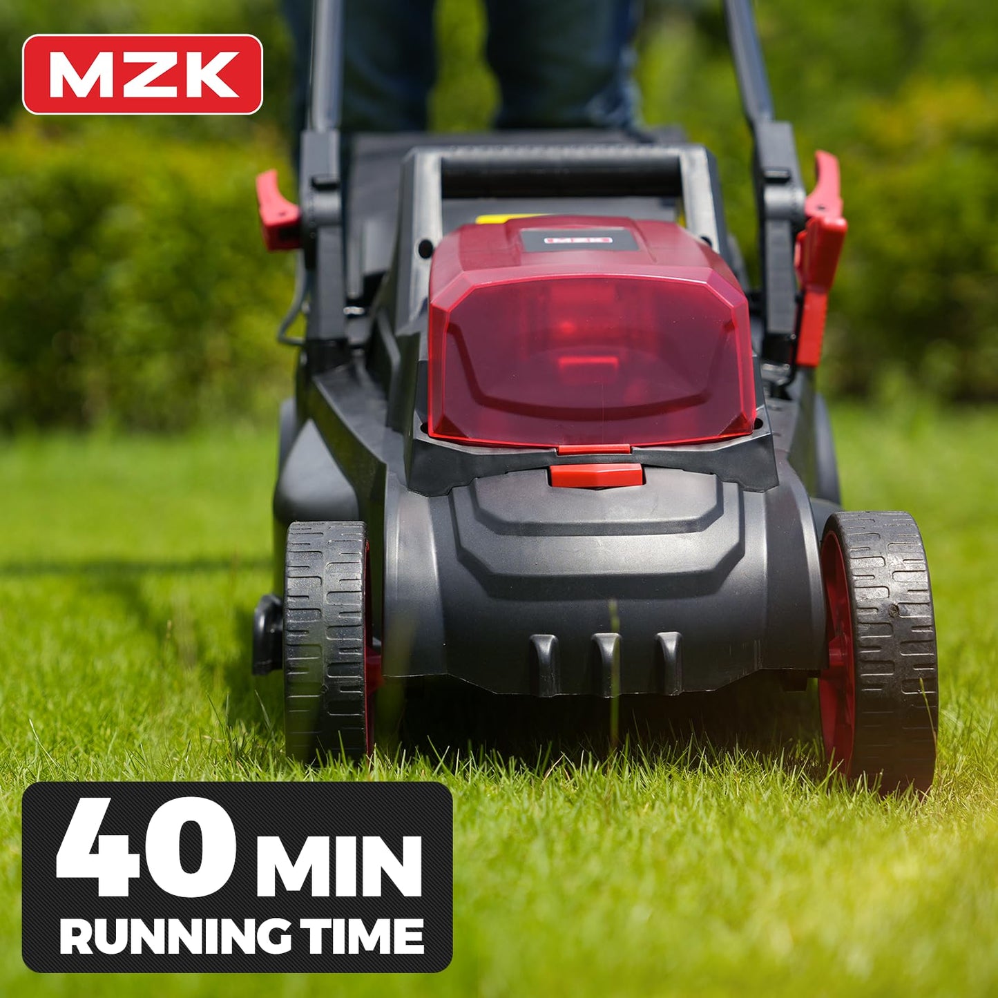 MZK 40V(2 x 20V) 13”Cordless Electric Lawn Mower,with 4-Position Height Adjustment,Compact and Lightweight Push Battery Powered Lawn Mower (LM13CA08)