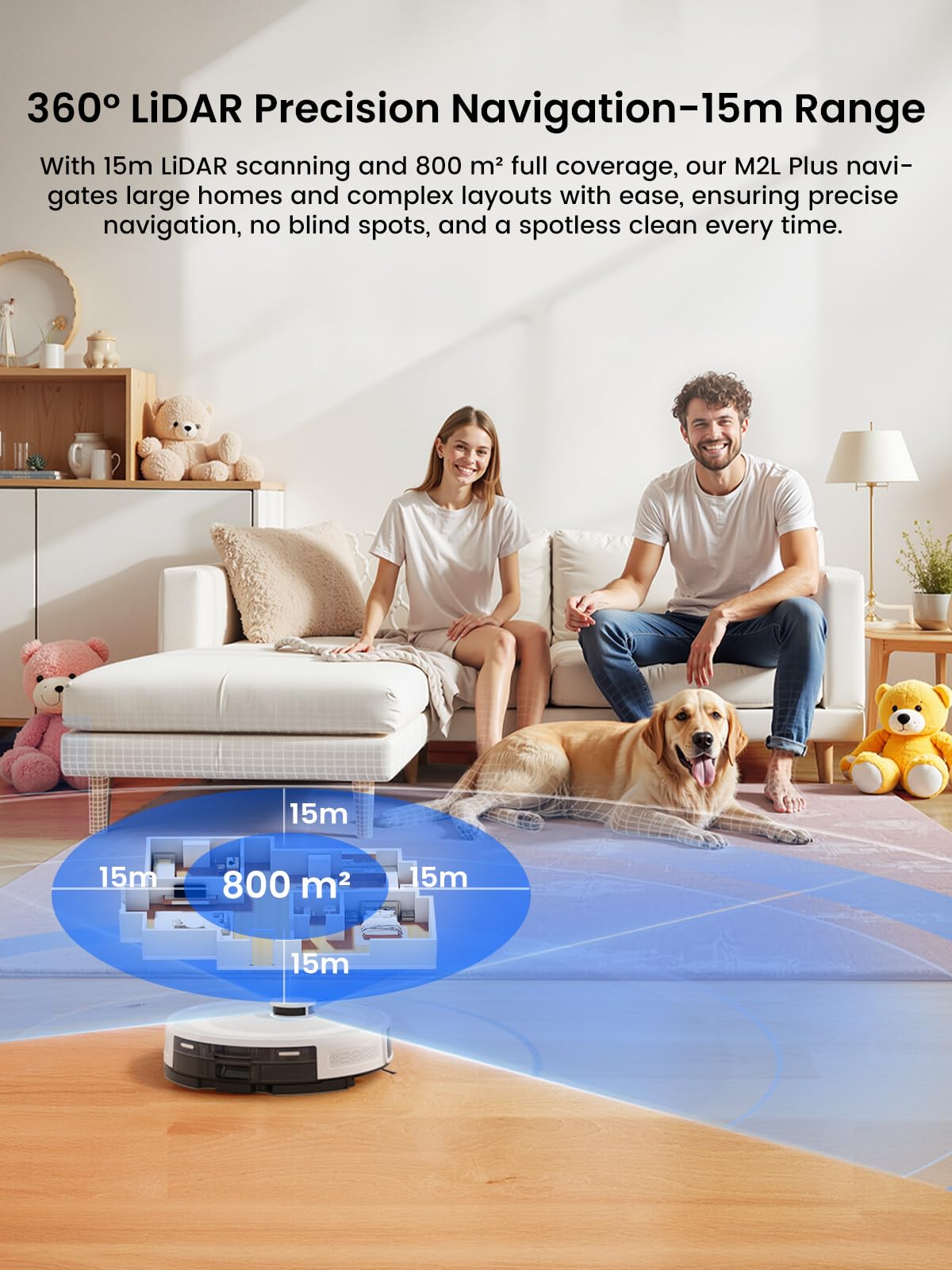 Lefant Robot Vacuum and Mop,Self-Emptying, 40-Day Capacity, Multi-Floor Mapping, 2.4 & 5G Wi-Fi,Schedule Daily Cleaning,Perfect for Hard Floors, Carpets and Pet Hair,Support APP/Alexa/iWatch,M2L Plus