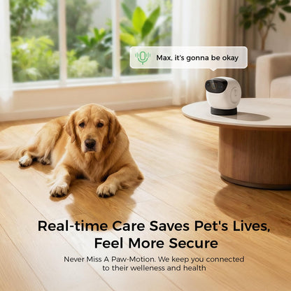Robot M3 3K Pet Camera Treat Dispenser with 32ft Remote Tossing for Dogs & Cats – Reduces Separation Anxiety, 360° View, Indoor Security Camera with Phone App, Barking Alerts, No Subscription, 5G WiFi