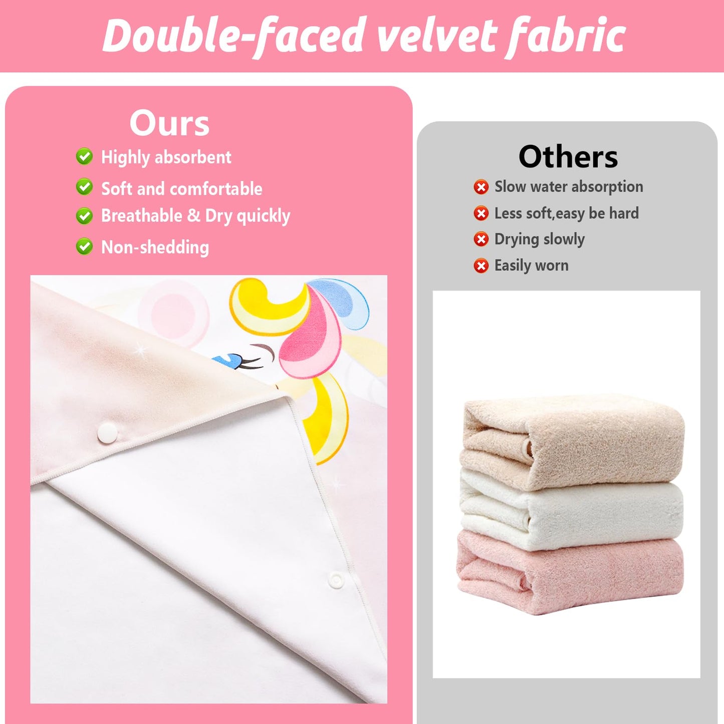 MOKANI Hooded Towels for Kids, Quick Dry Microfibre Bath Swim Beach Towels