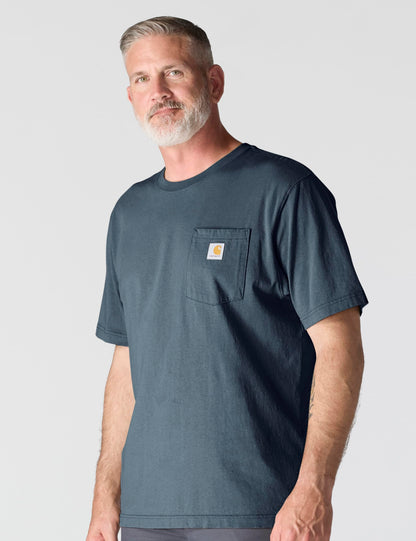 Carhartt Men's K87 Workwear Pocket Short Sleeve T-Shirt (Regular and Big & Tall Sizes), Bluestone, Medium