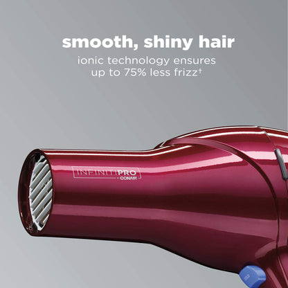 INFINITIPRO BY CONAIR 1875 Watt Salon Performance AC Motor Styling Tool/Hair Dryer, Burgundy Blow Dryer