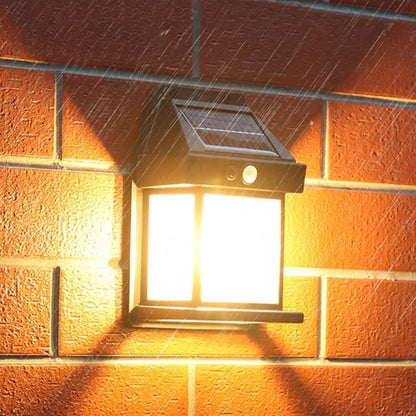 4pcs Solar Fence Lights, Motion Sensor Outdoor Lights, 3 Lighting Modes Dusk to Dawn Porch Lights IP65 Waterproof, Outdoor Solar Wall Lights 600LM, 1800mah Suitable for Patios, Porches, Garage (Black)