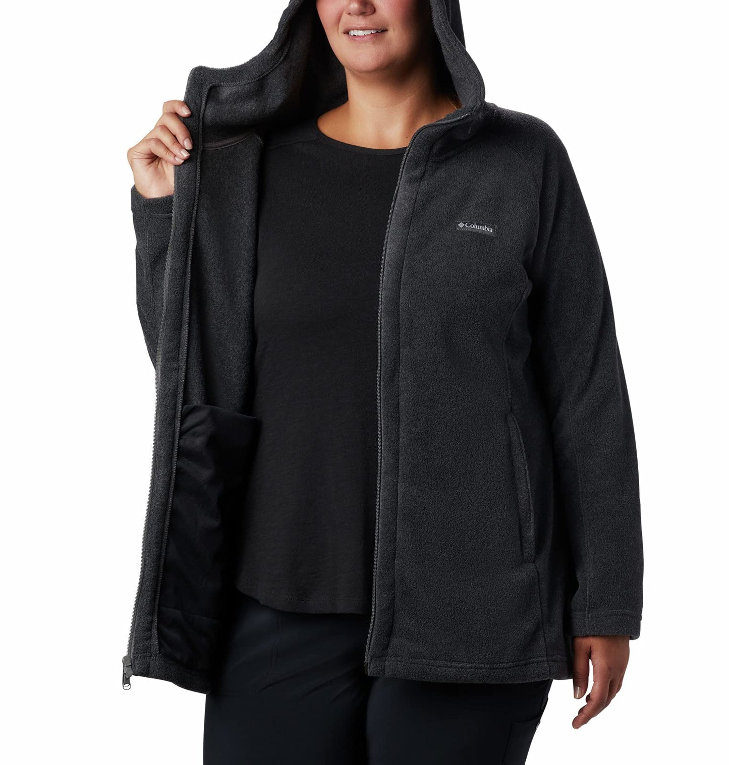 Columbia Women's Benton Springs II Long Hoodie, Charcoal Heather, X-Large