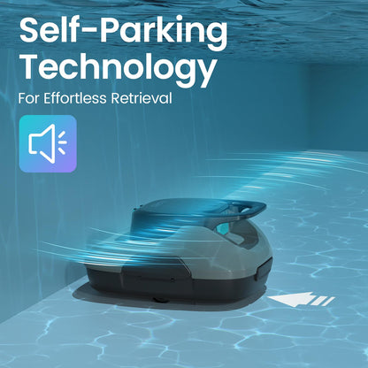 AIPER Scuba SE Cordless Pool Cleaner with 90-Min Runtime, Smart Self-Parking, Lightweight, Pool Vacuum for Above Ground Flat Pools up to 40 Feet, Ash Gray & Cyan
