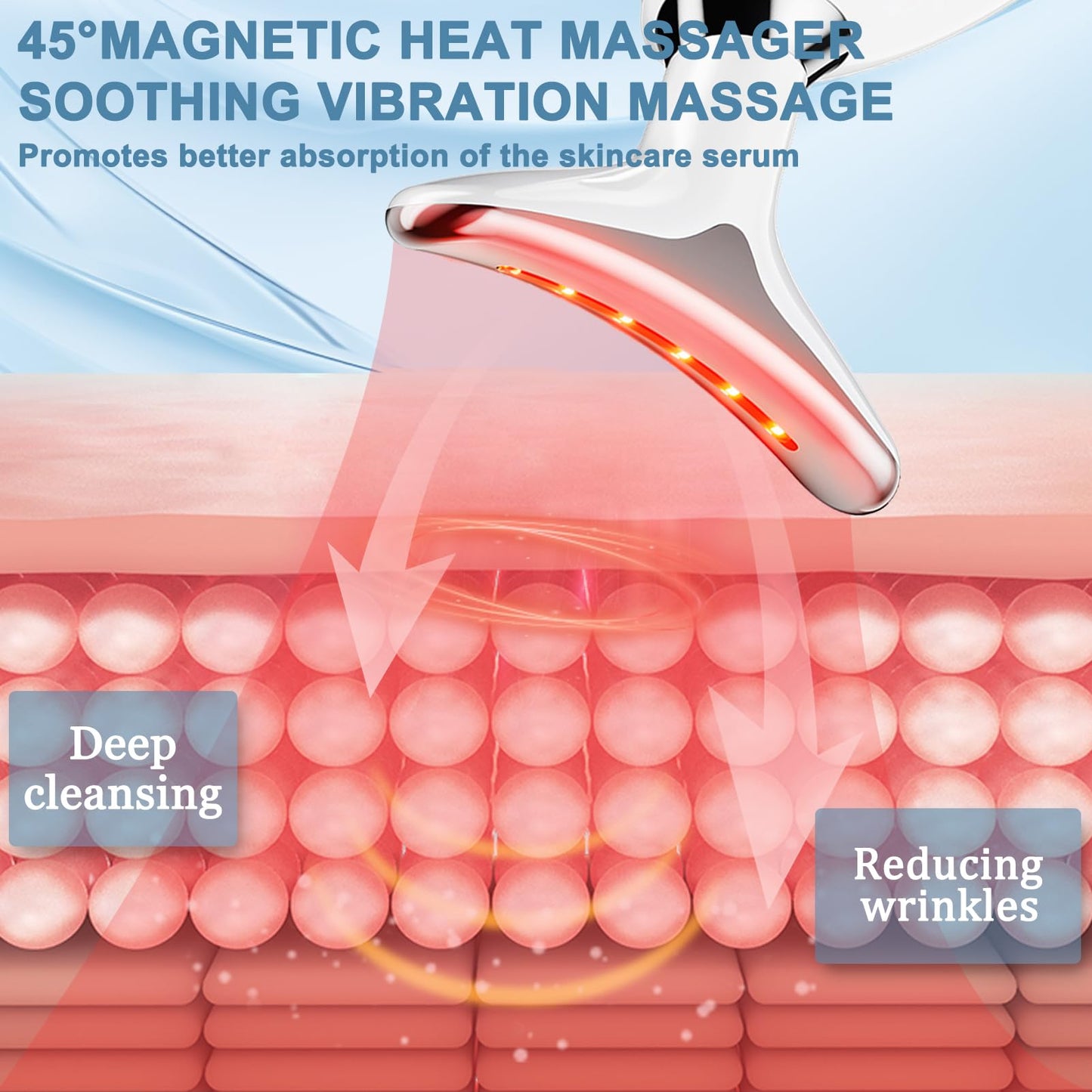 Red Light Therapy Device for Face and Neck Facial Massager, 7 Color Skin Lifting & Firming Face Massager tool, Face Sculpting Tool for Skin Care with Vibration