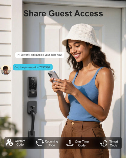 Hornbill WiFi Smart Lock with Handleset: Keyless Entry WiFi Keypad Deadbolt Lock, Compatible with Alexa, Remote Control, Fingerprint Password Unlock, Auto Lock, Built-in Wi-Fi (2.4Ghz)