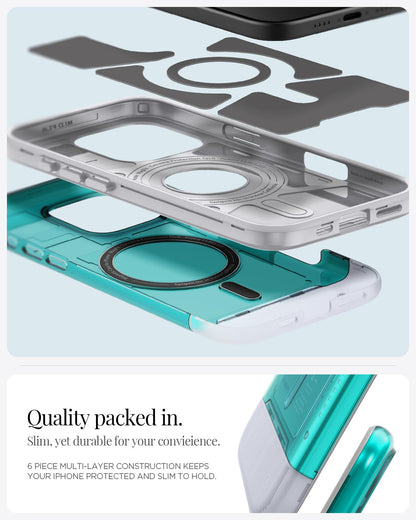 Spigen Case for iPhone 16 Pro Case, Classic C1 [MagFit] Compatible with MagSafe - Bondi Blue