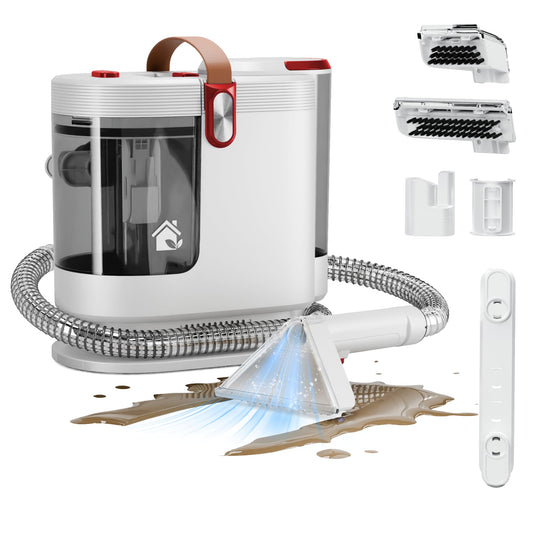 WURESE Portable Carpet Cleaner Machine, Upholstery Washer, 15Kpa Upholstery Deep Cleaner with 3 Tools, 54oz Large Water Tank, 16.4ft Power Cord, Spot and Stain Deep Cleaner for Rug, Couches, Car, Red