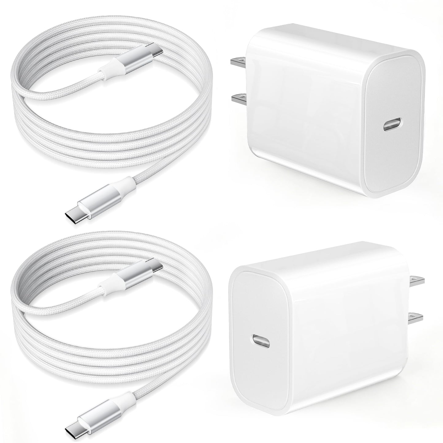 USB C Charger for iPhone 17 16 15, 2 Pack 20W PD 3.0 Type C Charger Fast Charging Block with 6FT USB-C to USBC Cable Compatible with iPhone Air 17 16 15 Pro Max/Pro/Plus Galaxy S25 Ultra and More