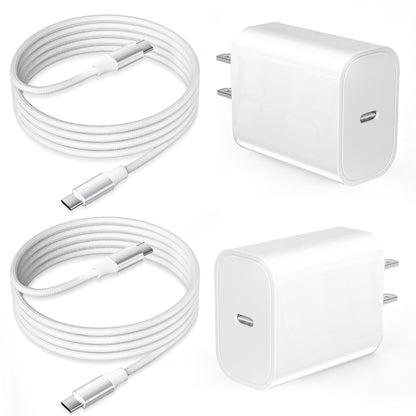 USB C Charger for iPhone 17 16 15, 2 Pack 20W PD 3.0 Type C Charger Fast Charging Block with 6FT USB-C to USBC Cable Compatible with iPhone Air 17 16 15 Pro Max/Pro/Plus Galaxy S25 Ultra and More