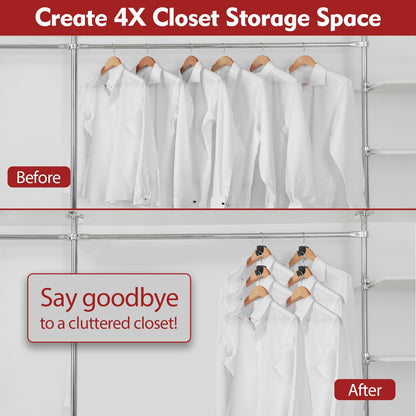 Space Saving Hangers 20Pcs, Upgrade 40Lb(Max) Heavy Duty Hanger Hooks Space Saver for Clothes, Hanger Connector Hooks, Plastic Clothes Hanger for Closet Organizer, Black