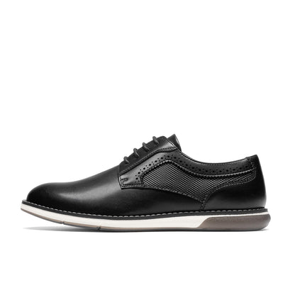 Bruno Marc Men's Casual Dress Sneaker Shoes Wide Business Formal Derby Plain Toe Oxfords Crossflex GentEdge,Size 10.5W,Black,SBOX223MWIDE