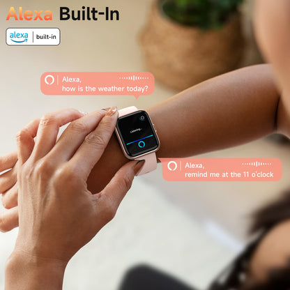 Smart Watch for Women (Android/iPhone), 1.8" UHD Alexa Smart Women Watch with Calls/Messages/Reminders, 3ATM 120+ Sport Modes Fitness Tracker Watch with SpO2/Heart Rate Monitor, Sleep/Activity Tracker