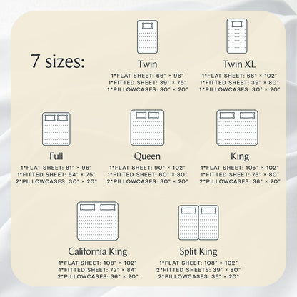 Queen Size Sheet Set, Cooling & Soft Deep Pocket Bed Sheets, 4PC
