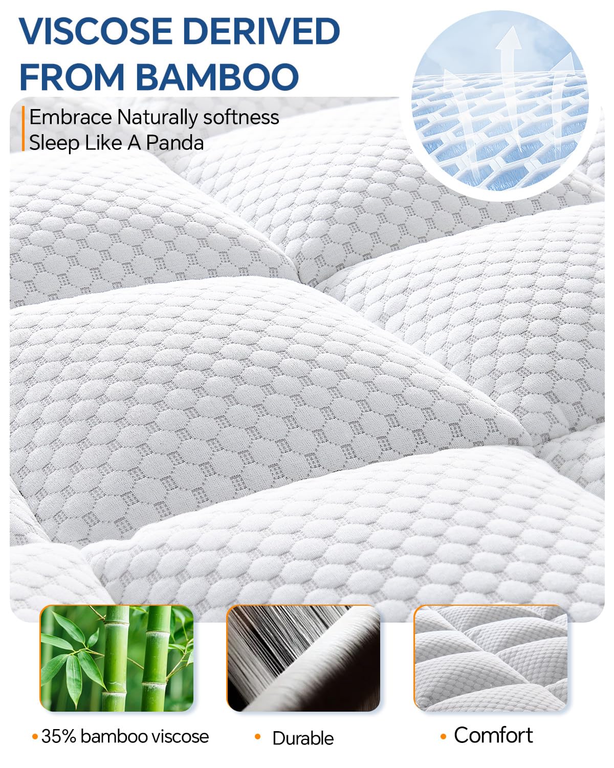 BEDELITE Dual Layer Queen Size Memory Foam Mattress Topper