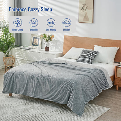 Cooling Blanket Queen Size, Lightweight & Breathable Summer Blanket for Hot Sleepers & Night Sweats, Double-Sided Cooling Design (Q-Max > 0.5), Soft Cooling Blanket for Bed, 79" x 86"