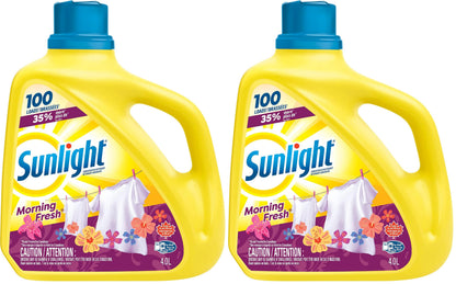 Sunlight Morning Fresh Scent Laundry Detergent, 4.0L/100 Loads (Pack of 2)