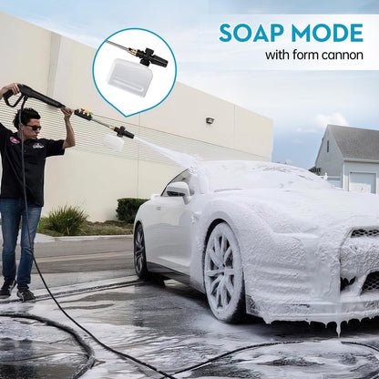 Electric Pressure Washer, 4500PSI High Pressure Washer with 23ft Outlet Hose & 4 Quick Nozzles, 2.8GPM Power Washer with Soap Cannon, Great for Cleaning Car, Siding, Driveways, Fencing