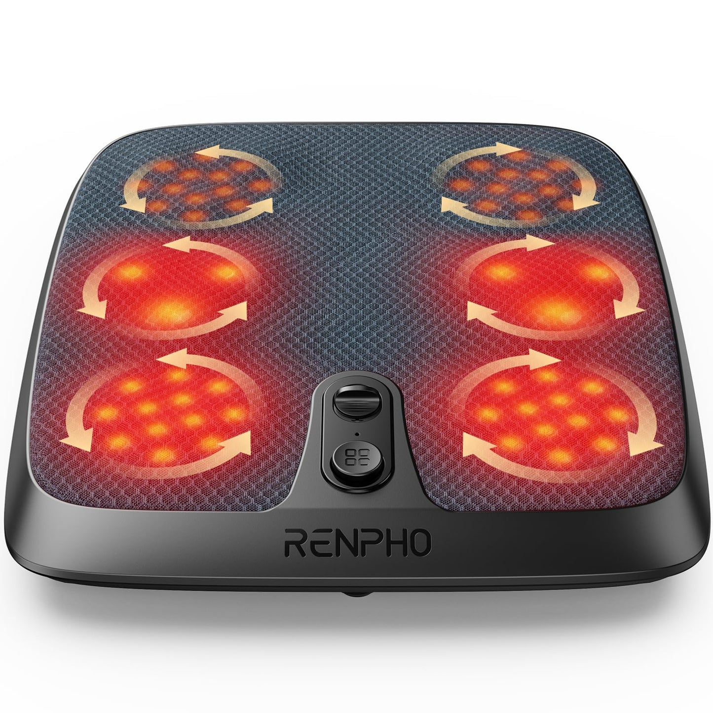 RENPHO Electric Shiatsu Foot Massager with Heat - Foot -Enabled On/Off Pressure Trigger for Easy Use, Deep Kneading Feet & Calf Massager, Birthday Gifts for Women Men, Fits Under Sofa
