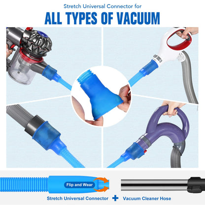 Sealegend 1 Piece Dryer Vent Cleaning Kit, Dryer Vent Cleaner Dryer Lint Vacuum Attachment with Stretch Connector Compatible with All Vacuum Cleaner Vacuum Hose Lint Remover, Blue 31.5 Inch