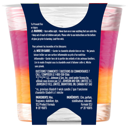 Glade Scented Candle, 2-in-1 Vanilla Passionfruit and Hawaiian Breeze, 1-Wick Candle, Air Freshener Infused with Essential Oils for Home Fragrance, 1 Count