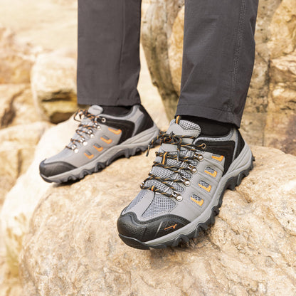 NORTIV 8 Men's Waterproof Hiking Shoes Outdoor Trailing Trekking Camping Walking Shoe Quest,Size 10,Black/Dark/Grey/Orange,Quest-1