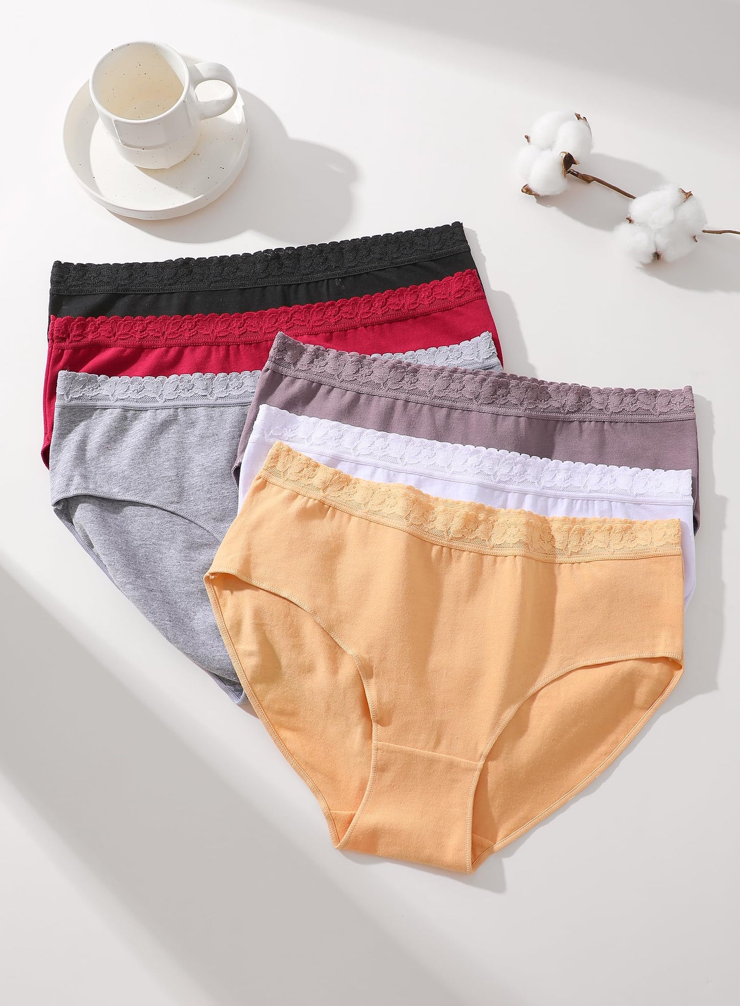 READY TO LOVE Cotton Underwear Womens Panties Ladies Bikini Clothing 6 Pack