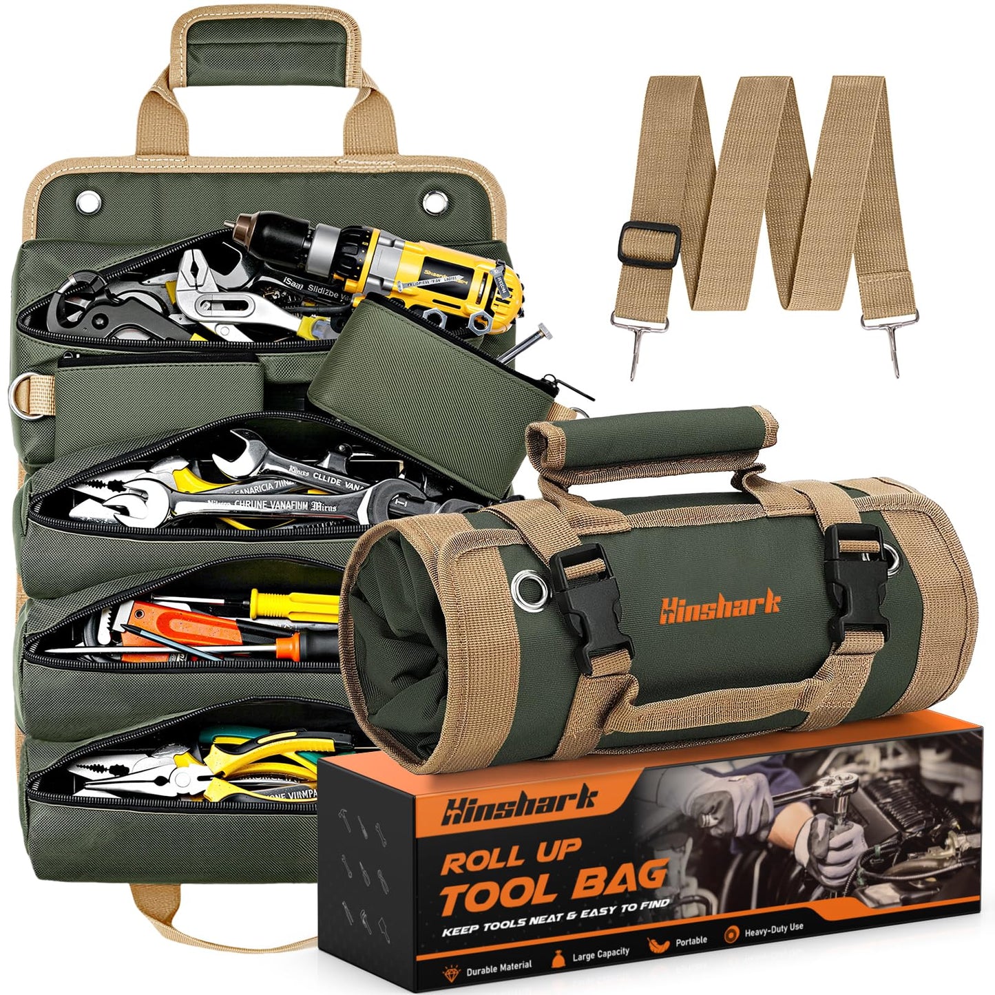 Gifts for Men Roll Up Tool Bag, Anniversary Birthday Gifts, Tools Storage
