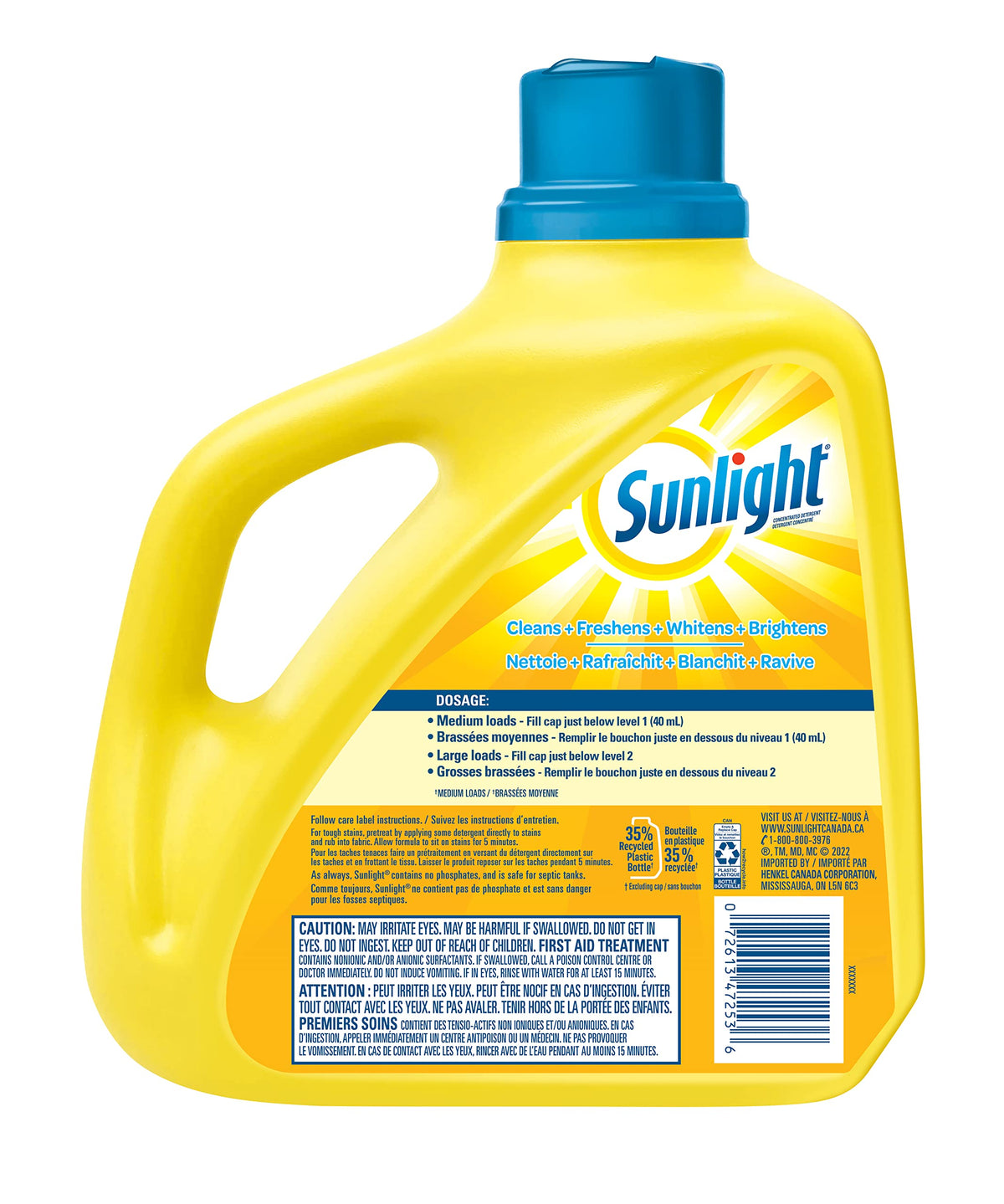Sunlight Morning Fresh Scent Laundry Detergent, 4.0L/100 Loads (Pack of 2)