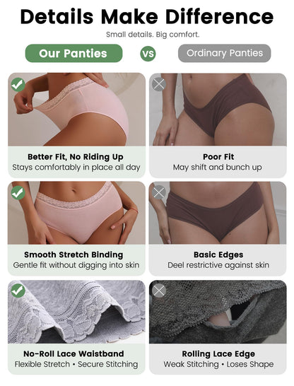 READY TO LOVE Cotton Underwear Womens Panties Ladies Bikini Clothing 6 Pack