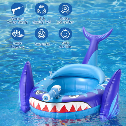 AZDYJL Pool Floaties for Kids with Water Gun, Toddler Inflatable Pool Toys