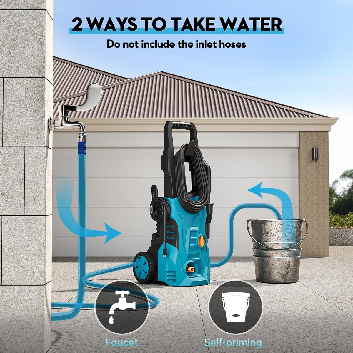 Electric Pressure Washer, 4500PSI High Pressure Washer with 23ft Outlet Hose & 4 Quick Nozzles, 2.8GPM Power Washer with Soap Cannon, Great for Cleaning Car, Siding, Driveways, Fencing