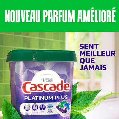 Cascade Platinum Plus Dishwasher Detergent Pods, Dish Detergent Soap, Fresh Scent, 51 Count