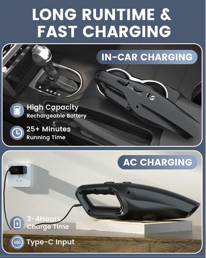SERVOMASTER Handheld Vacuum Cordless Car Vacuum Cleaner Portable Mini Rechargeable with Powerful Suction and Lightweight Design for Quick Cleaning in Home Car Office and Pet Hair