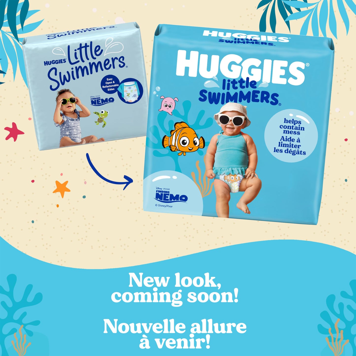 HUGGIES Swim Diapers, Size 3 Small, Huggies Little Swimmers Disposable Swimpants, 20 ct