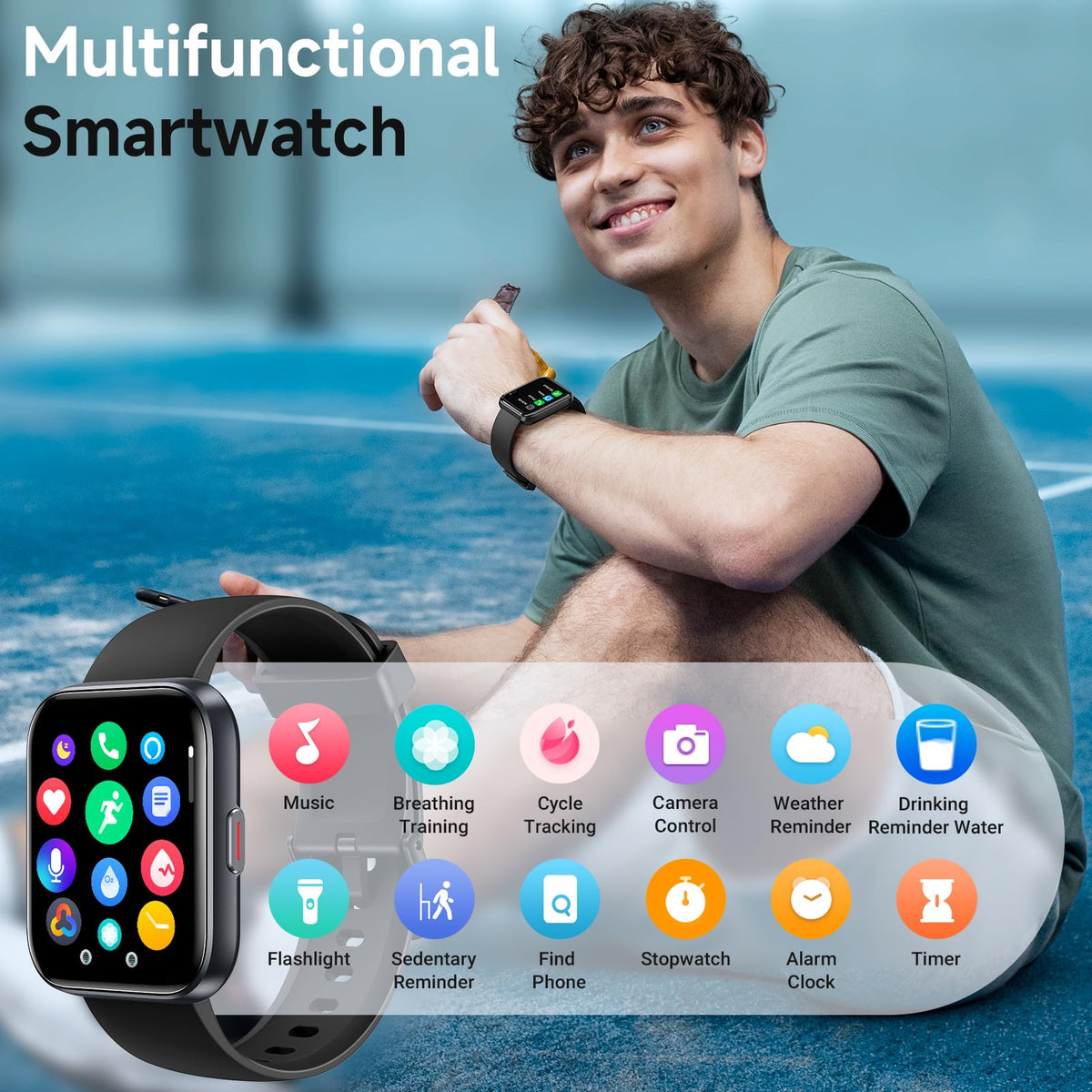 Quican Smart Watch for Women (Android/iPhone), 1.8" UHD Alexa Smart Women Watch with Calls/Messages, 3ATM 120+ Sport Modes Fitness Tracker Watch with SpO2/Heart Rate Monitor, Sleep/Activity Tracker