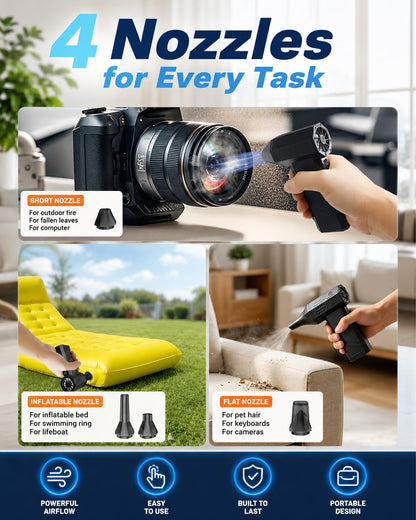 KONPAYDE Compressed Air Duster, 180000RPM Electric Turbo Fan