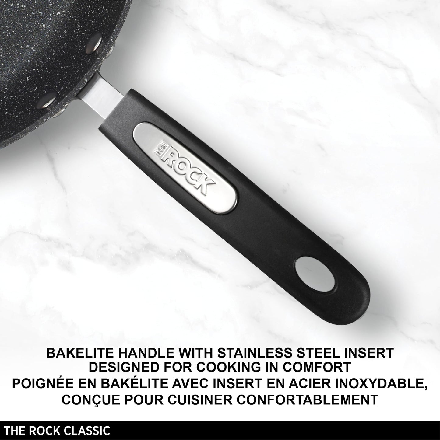 Starfrit The Rock 20cm (8") Non-Stick Fry Pan - Durable Forged Aluminum - Oven Safe - PFOA Free - Easy to Clean - Black