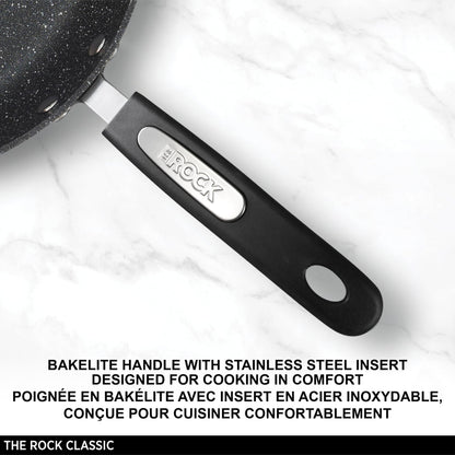 Starfrit The Rock 20cm (8") Non-Stick Fry Pan - Durable Forged Aluminum - Oven Safe - PFOA Free - Easy to Clean - Black