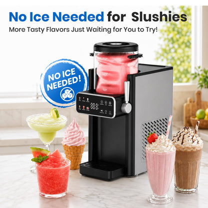 SiroSage Slushie Machine for Home, No Ice Needed Ice Cream Maker, Black