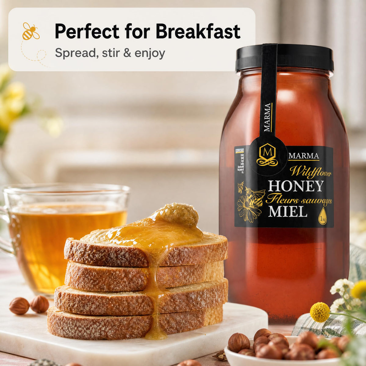 HONIGMA Marma Wildflower Honey, 1000g/35.2oz