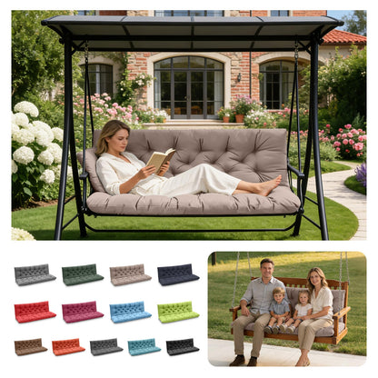 LCYY.TG Outdoor Swing Cushions, 3 Seat Porch Swing Cushion Replacement with Backrest, Swing Cushions for Outdoor Furniture, for Porch Garden,Patio,Backyard Bench Cushion